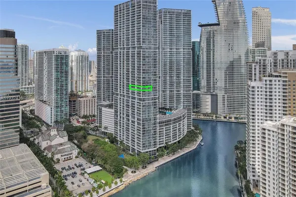 a view of a city with tall buildings