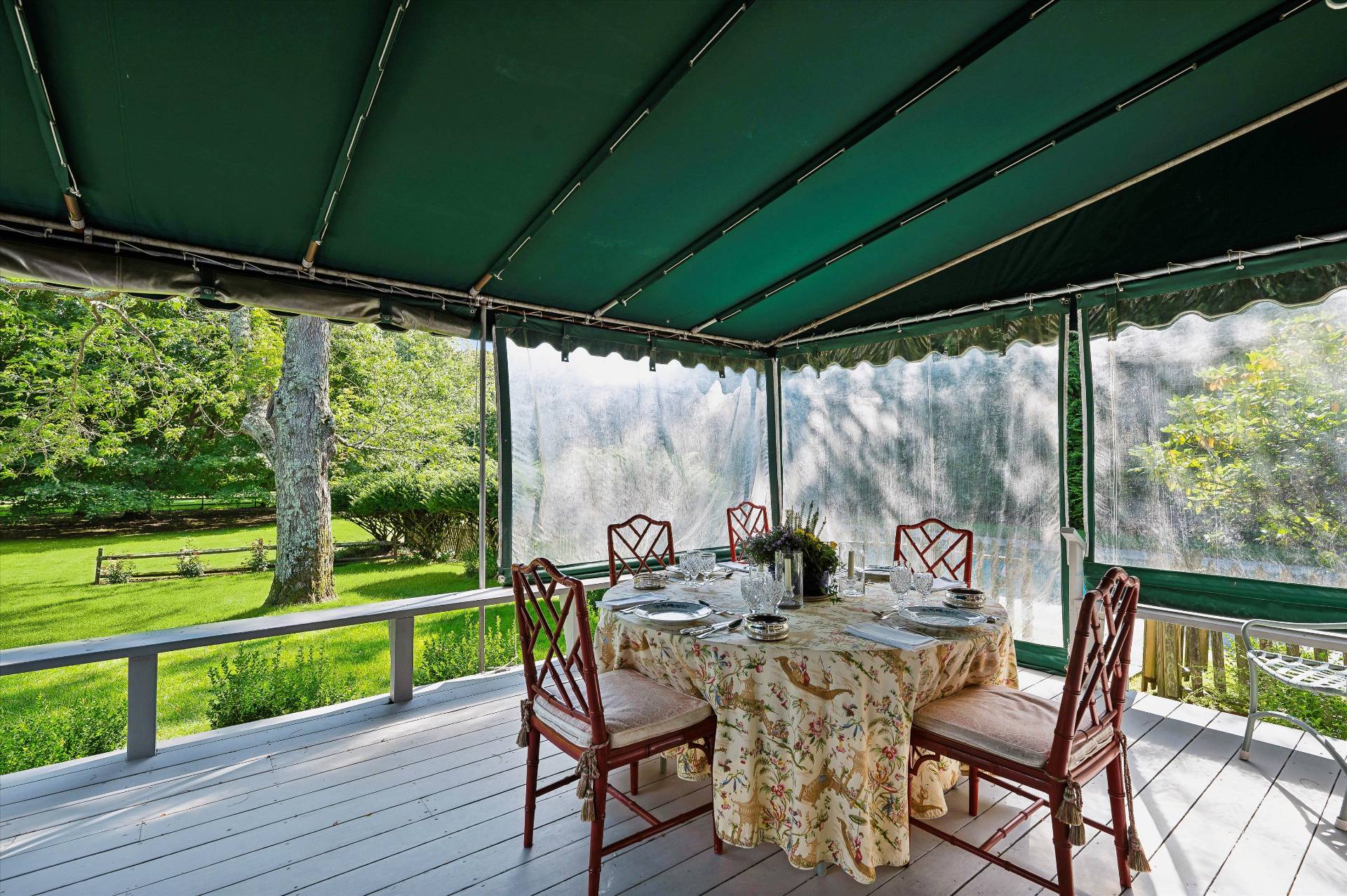 32 Ox Pasture Road Southampton, NY 11968 - Photo 21 of 25 a view of a porch with furniture and garden