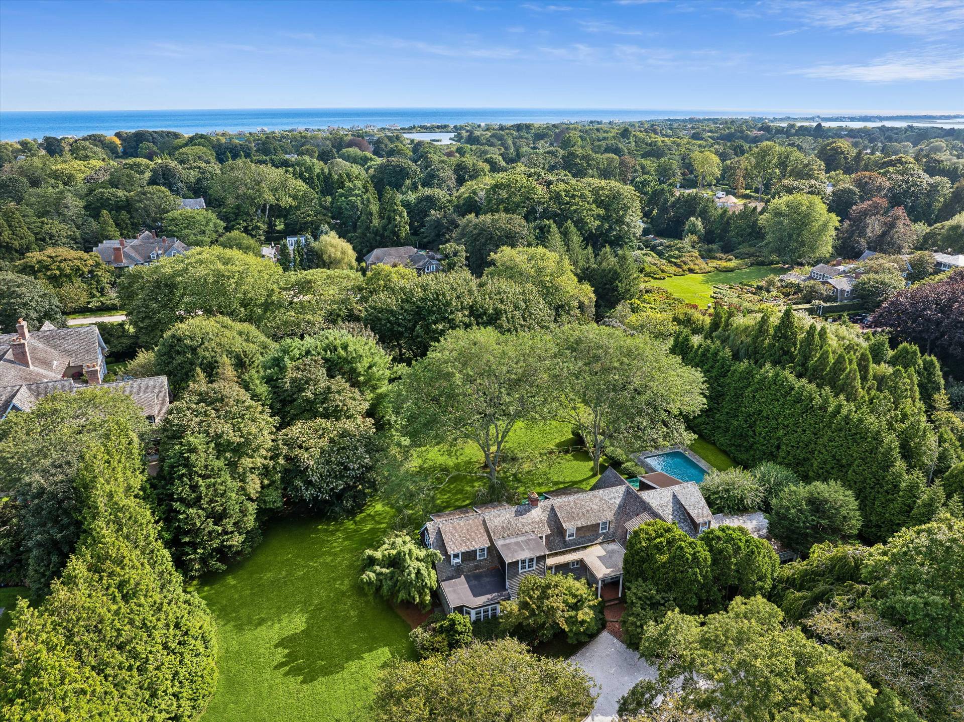 32 Ox Pasture Road Southampton, NY 11968 - Photo 4 of 25 an aerial view of a houses with a yard
