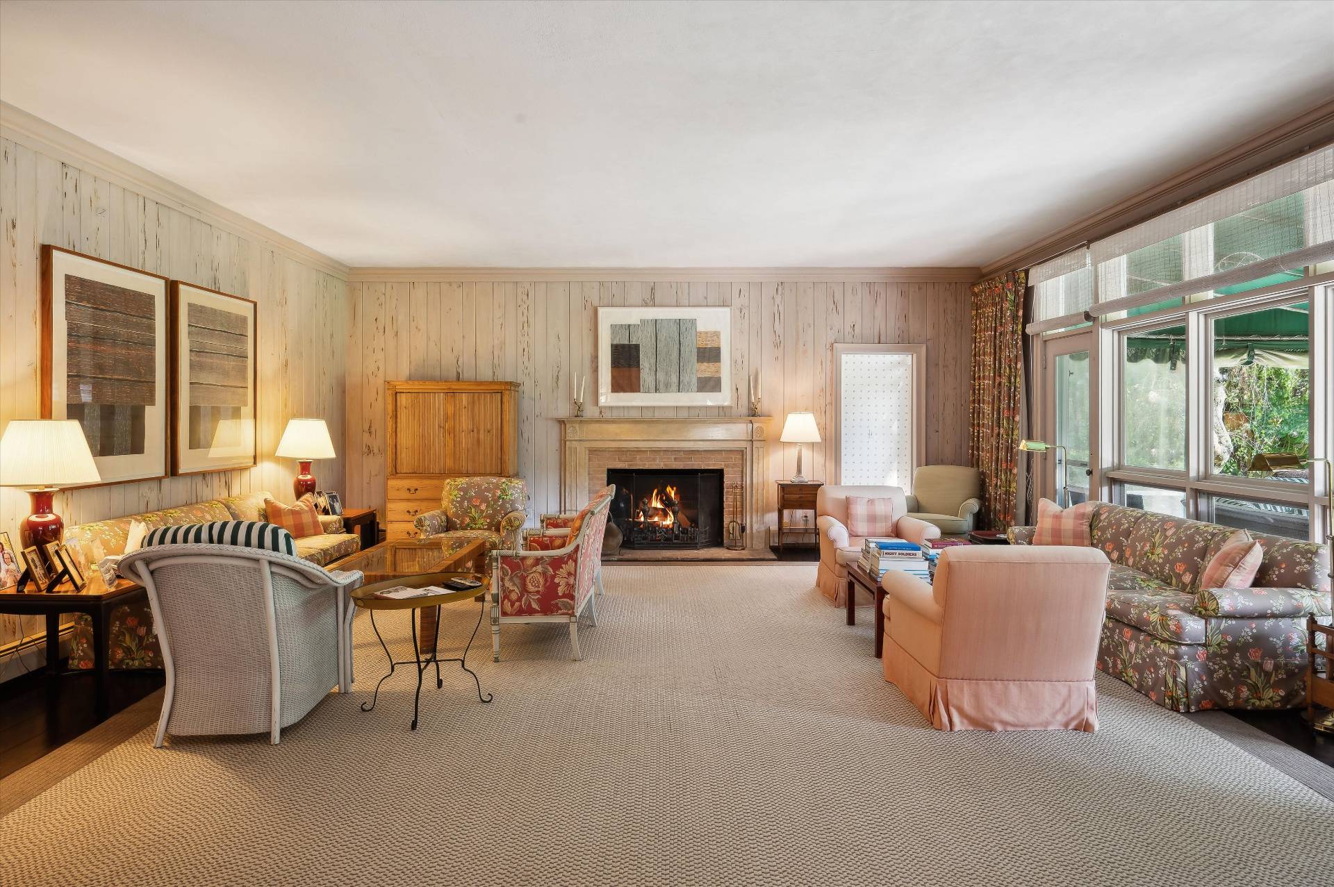 32 Ox Pasture Road Southampton, NY 11968 - Photo 10 of 25 a living room with furniture and a fireplace