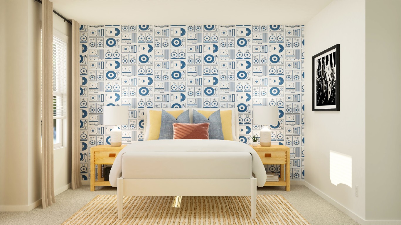 23405 Firelight Drive Elgin, TX 78621 - Photo 7 of 33 a bedroom with a bed and a couch