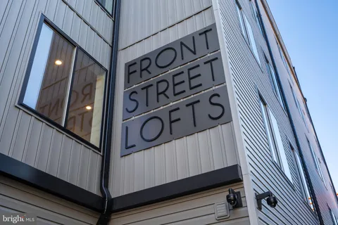 a view of a building with a door