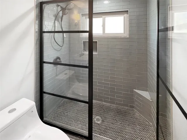 a bathroom with a shower