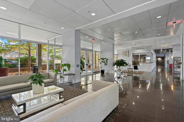 a storage room with cabinets