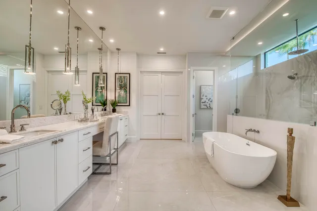 a bathroom with a shower