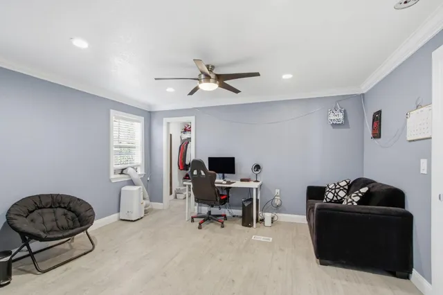 a living room with furniture