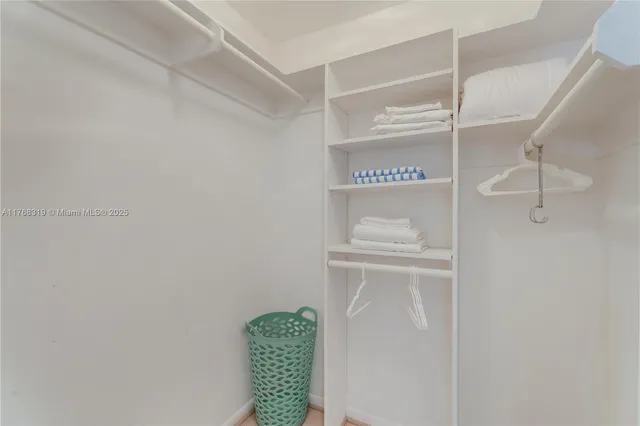 a close view of closet