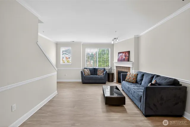 a living room with furniture and a couch