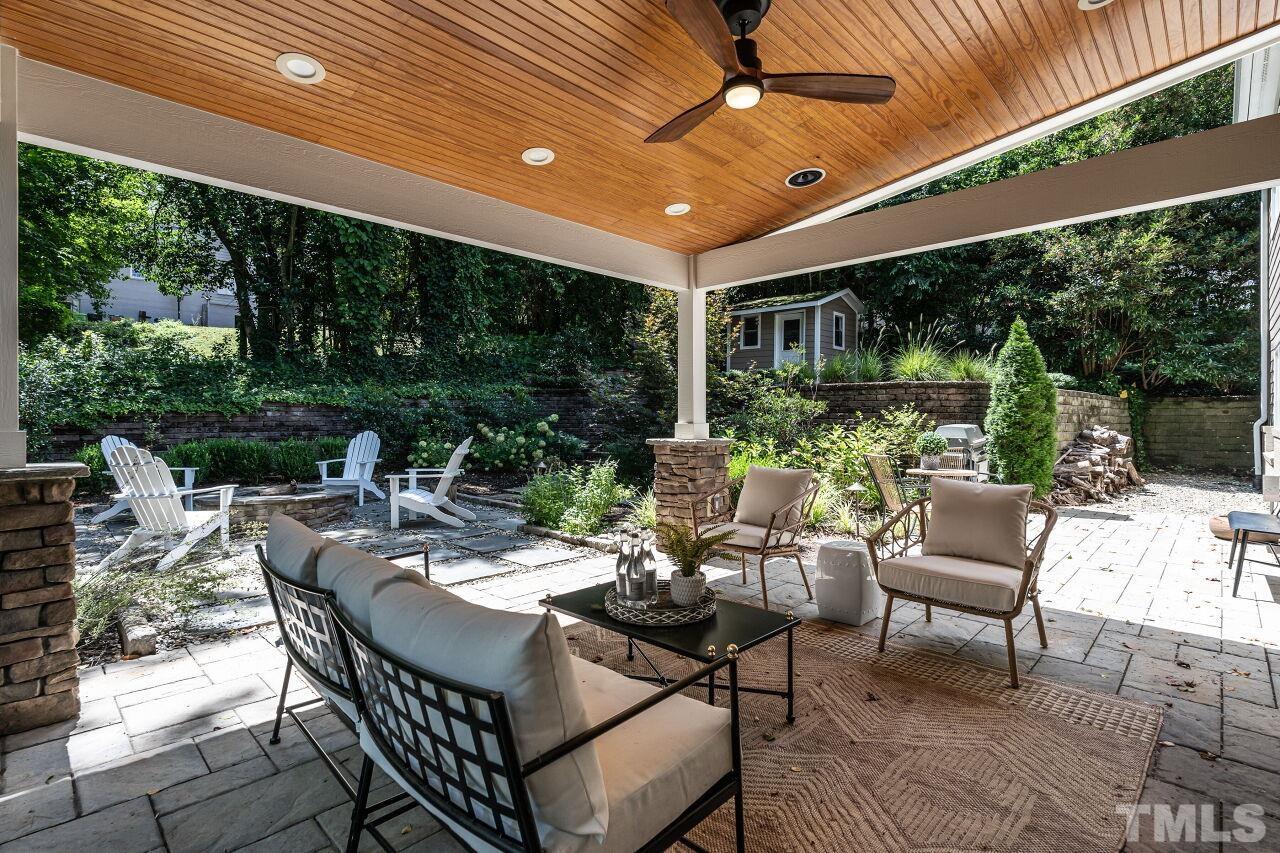 2730 Rothgeb Drive Raleigh, NC 27609 - Photo 38 of 43 a view of an outside dining space with furniture