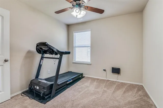 a room with gym equipment