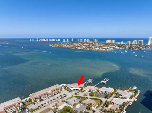 a view of a lake next to a building