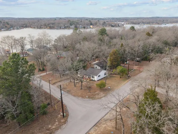 a view of a lake with a mountain