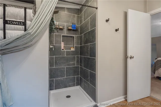 a bathroom with a shower
