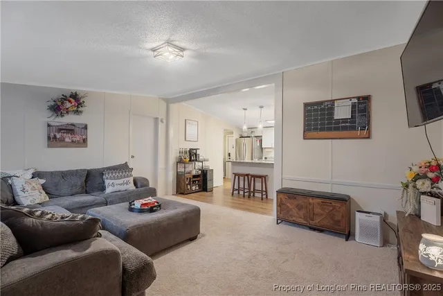 a living room with furniture and a couch