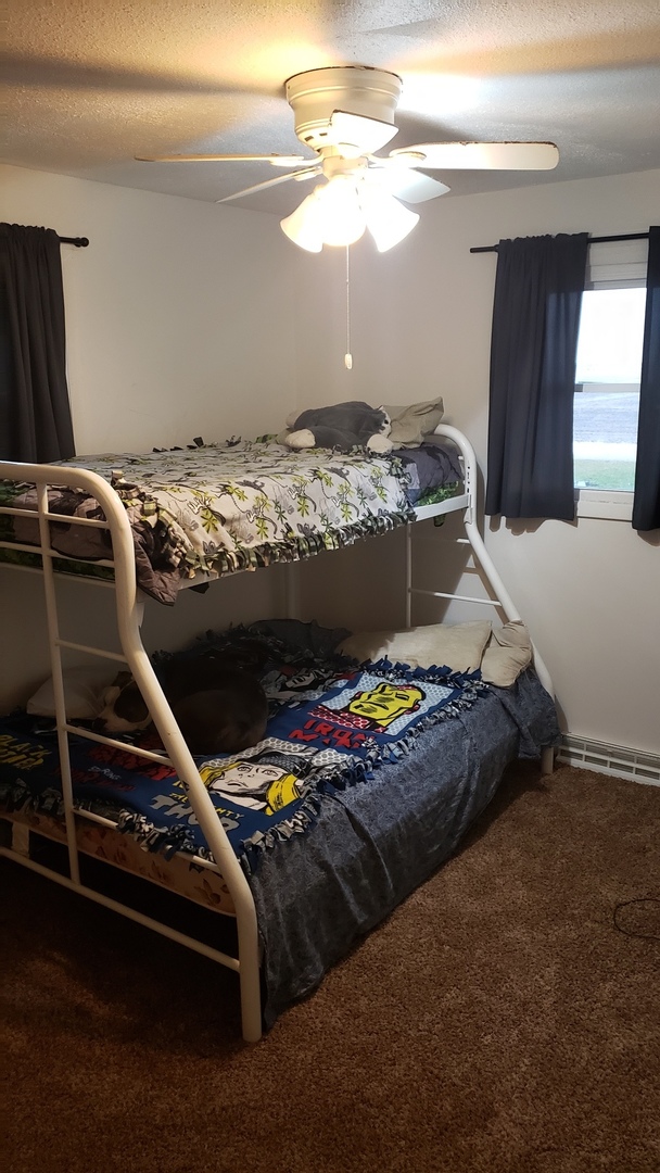 28915 Bell Road Rock Falls, IL 61071 - Photo 10 of 16 a bedroom with a bed and a chandelier