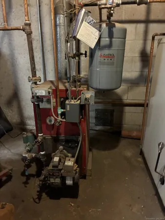 a close view of water heater room