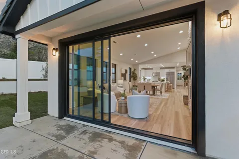 a view of a living room and a window