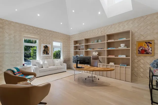 a living room with furniture