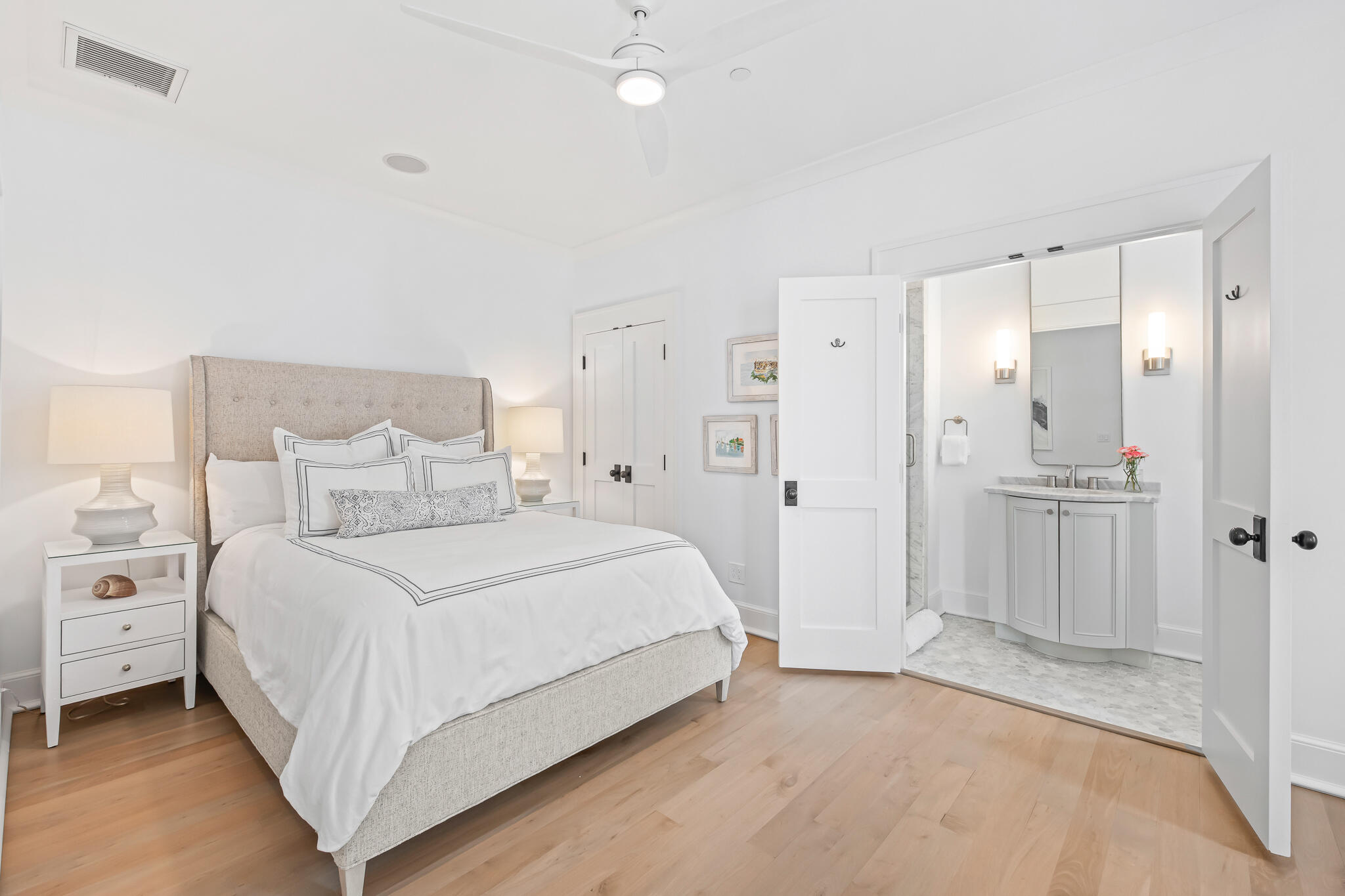 36 Seven Wells Court, Unit A4 Inlet Beach, FL 32461 - Photo 8 of 21 a bedroom with a bed and a lamp