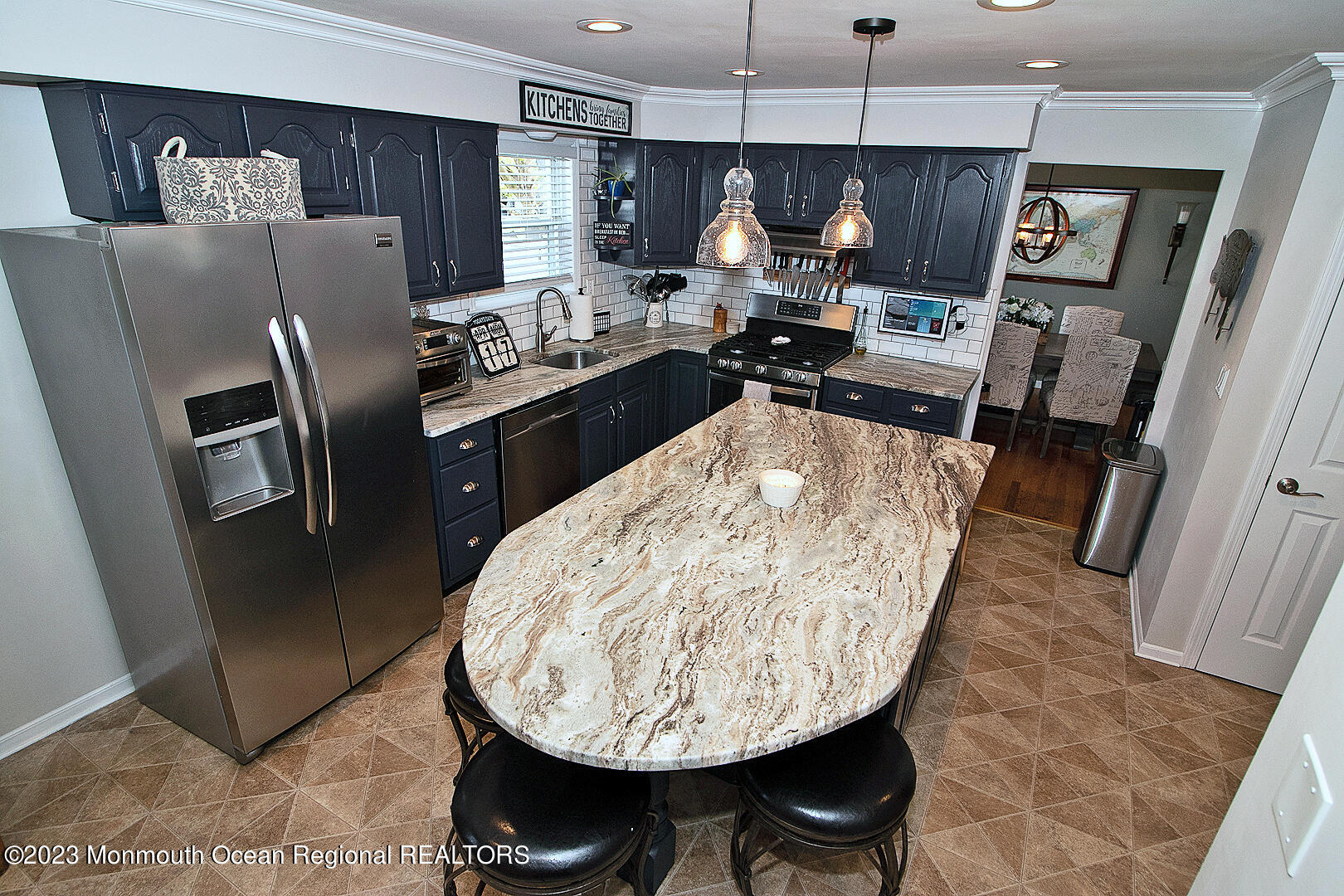 54 Davids Lane Howell, NJ 07731 - Photo 18 of 45 a kitchen with stainless steel appliances granite countertop a sink a stove a refrigerator a washer and dryer