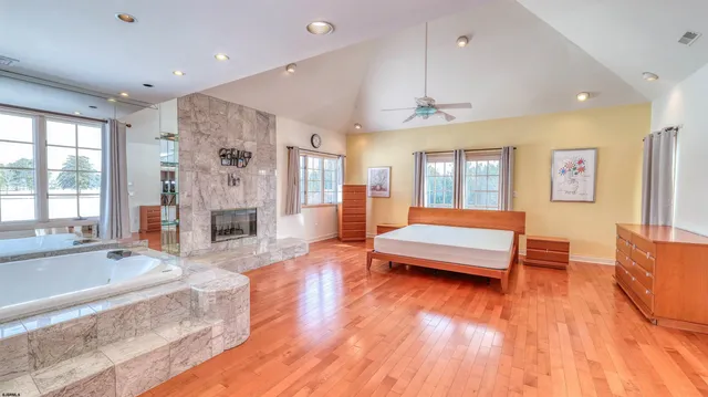 a room with lots of gym equipment