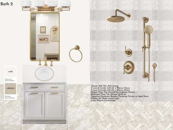 a bathroom with a granite countertop sink a mirror and shower
