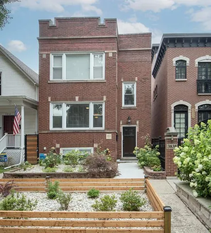 front view of a brick house