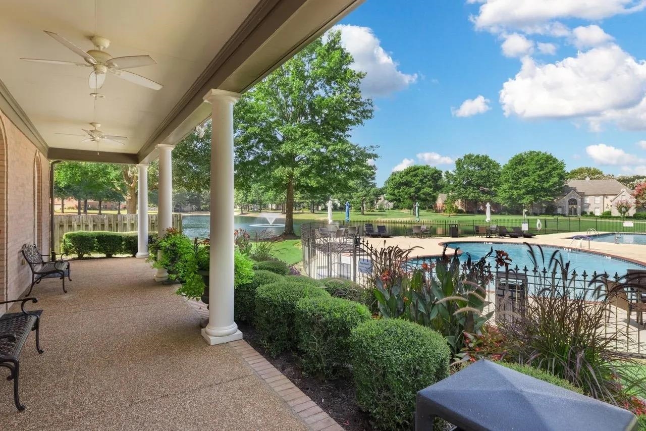 1893 Hartwell Manor West Collierville, TN 38017 - Photo 39 of 40 View of patio with a ceiling fan and a community pool