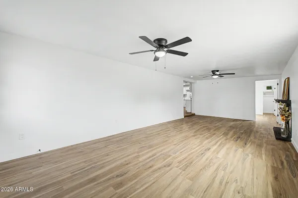 a view of small space with racks on the wall