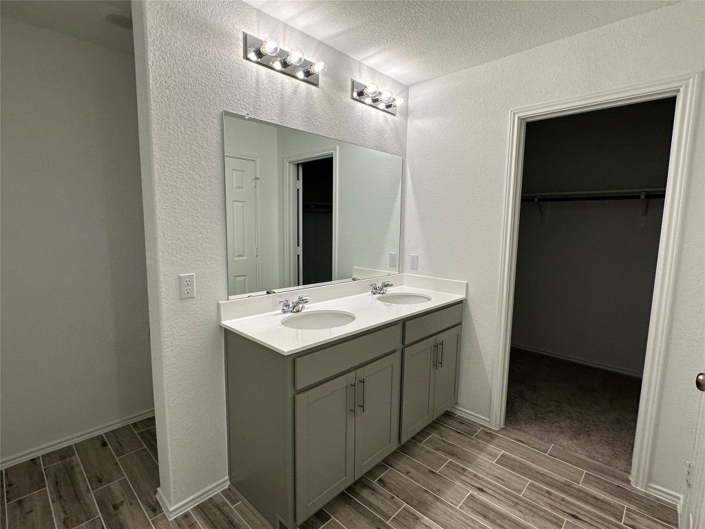 253 Redonda Drive Liberty Hill, TX 78642 - Photo 7 of 18 a bathroom with a sink and a mirror
