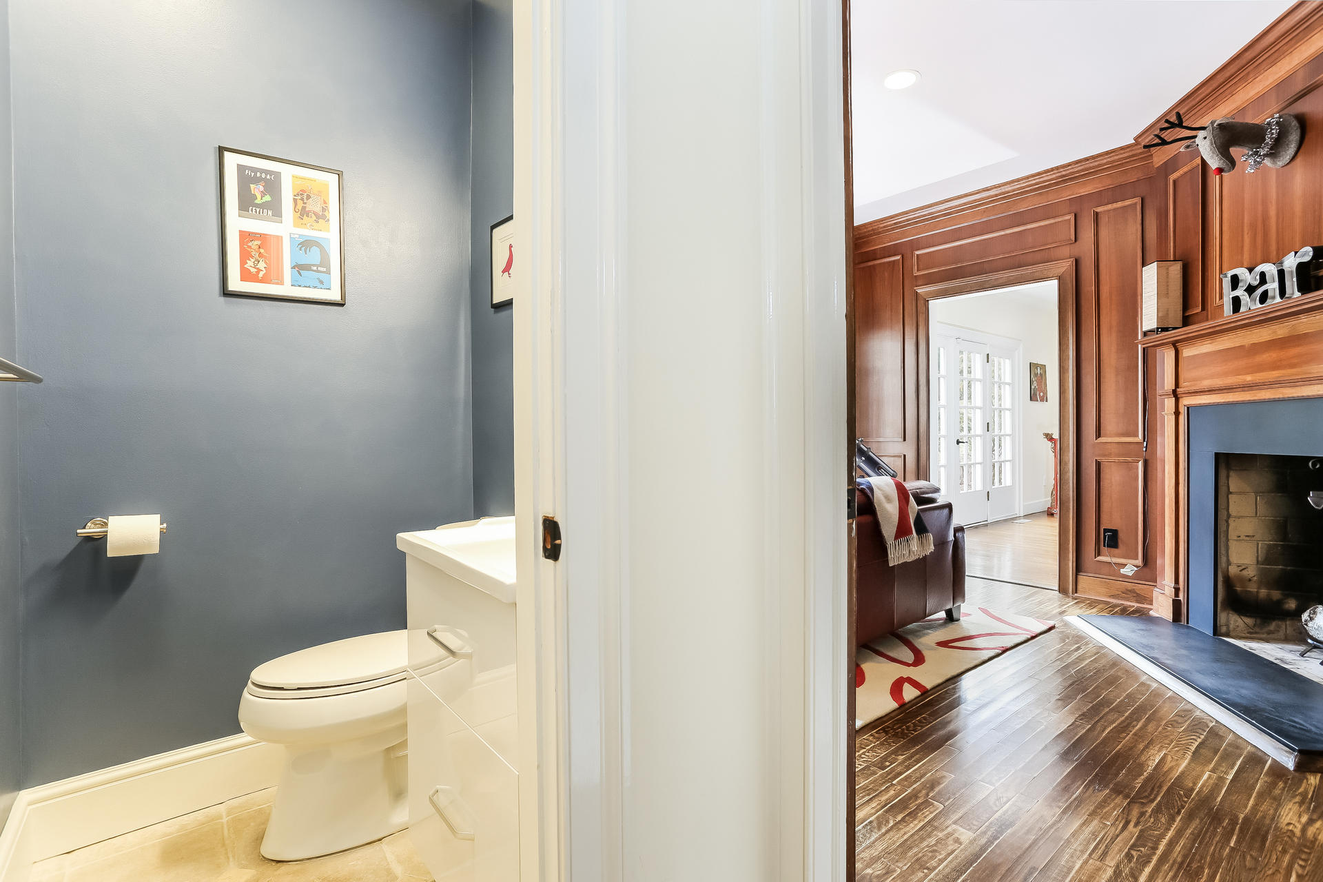 42 Valley Road New Canaan, CT 06840 - Photo 16 of 30 a bathroom with a toilet and a mirror