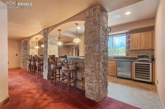 a kitchen with lots of counter top space
