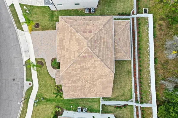 a view of a park with trees