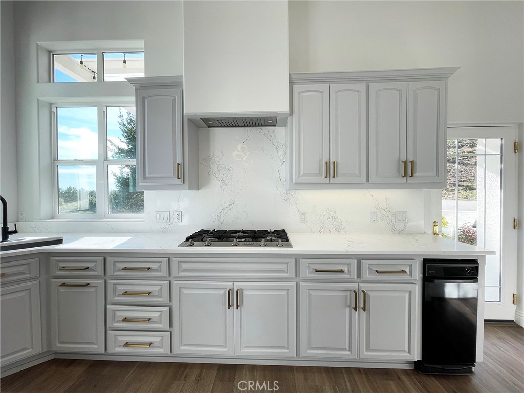 8560 Corriente Road Atascadero, CA 93422 - Photo 14 of 53 a kitchen with stainless steel appliances granite countertop a sink and cabinets with wooden floor
