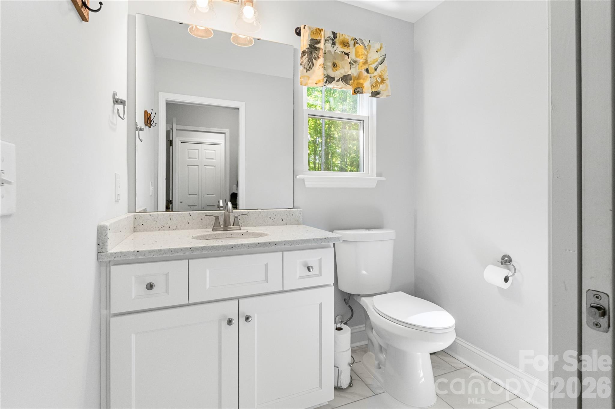 3690 Innes Lane Maiden, NC 28650 - Photo 17 of 34 a bathroom with a toilet a sink and a mirror