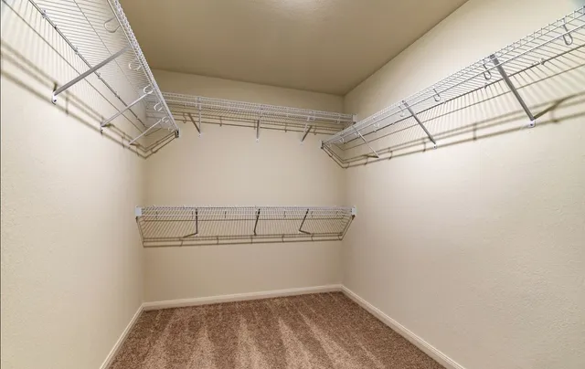 a view of a room with racks on the wall