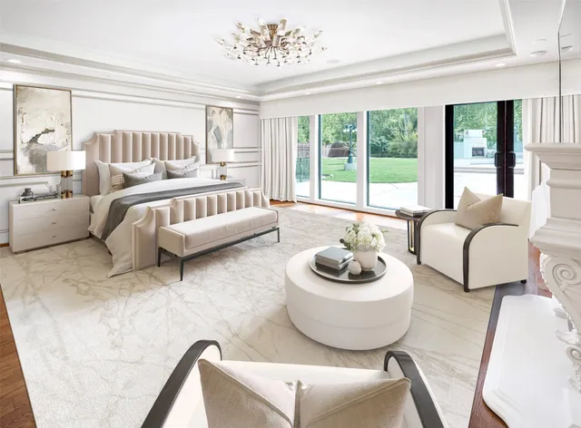 a spacious bathroom with a granite countertop sink a mirror and shower
