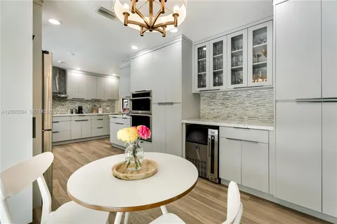 a view of a backyard with a slide