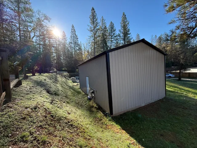 a view of street with trees in the background