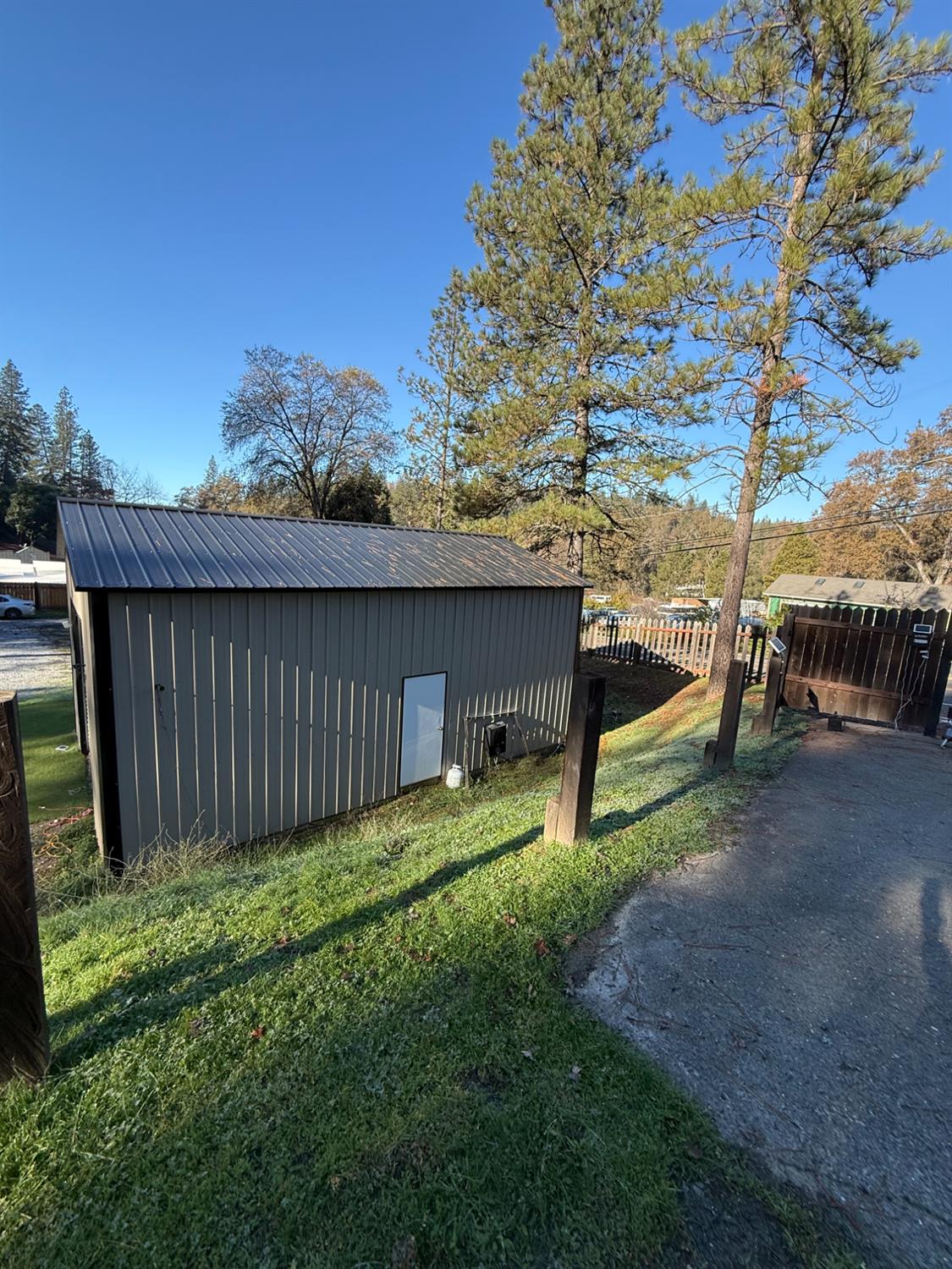 4876 Black Oak Mine Road Garden Valley, CA 95633 - Photo 19 of 31 a view of backyard with barn and large trees