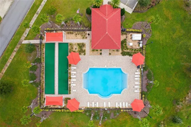 a view of a car park from a balcony