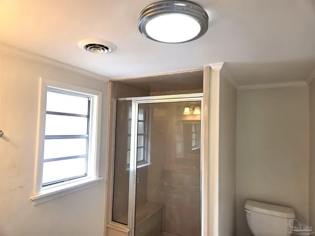 a bathroom with a shower