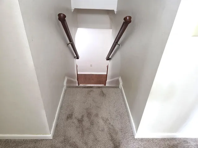 an empty room with a door