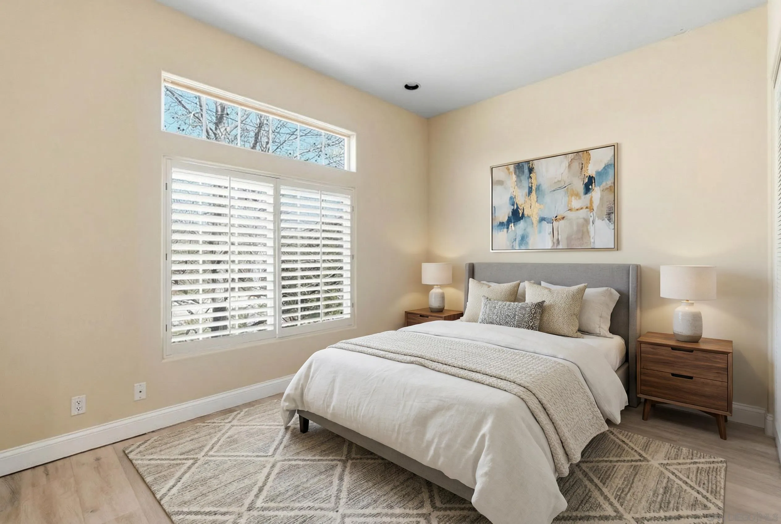 1035 Sleeping Indian Road Oceanside, CA 92057 - Photo 13 of 22 a bedroom with a bed a painting and a window