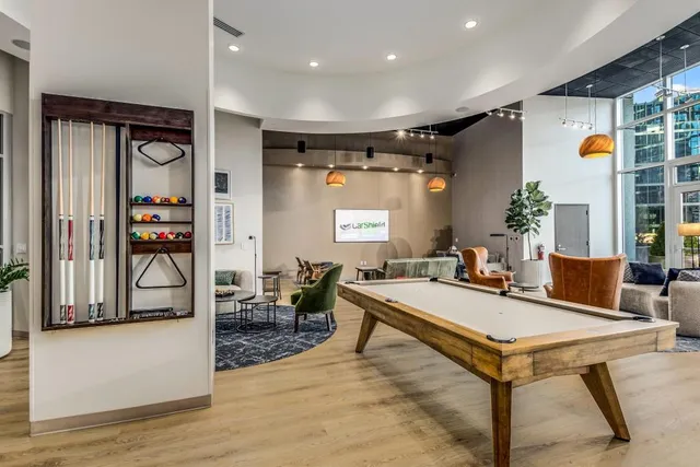 a living room with furniture