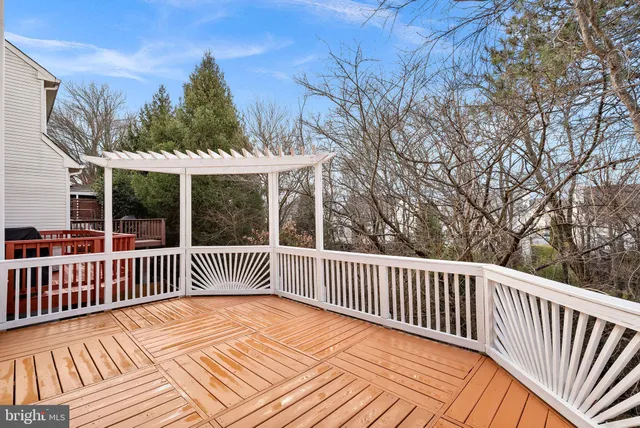 a view of a wooden deck
