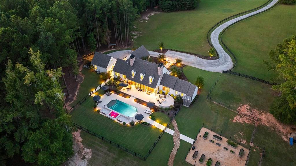 7255 Old Rico Road Chattahoochee Hills, GA 30268 - Photo 75 of 78 an aerial view of a house having outdoor space