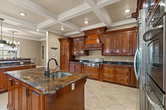 a house view with swimming pool in front of it