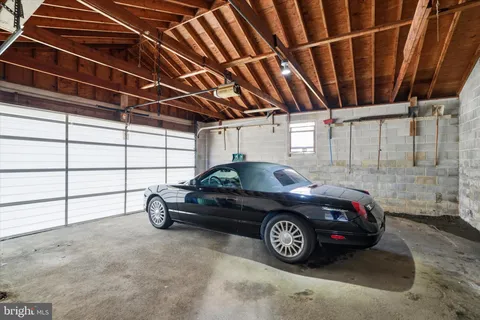 a car parked in a garage