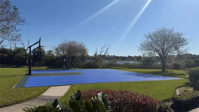 a view of a building with a yard